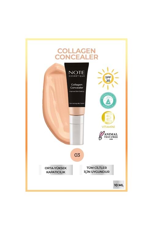 Note Collagen Concealer Kolajen İçerikli SPF 20 Göz Altı Kapatıcısı 03