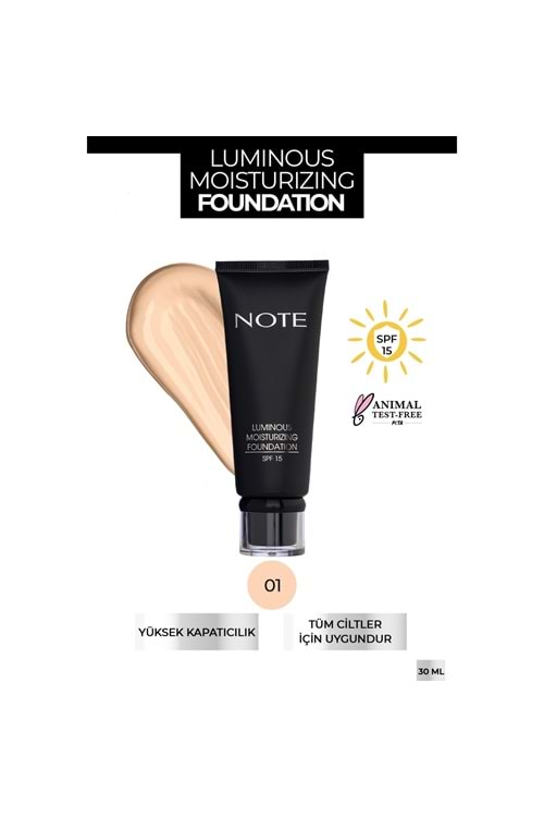 Note Luminous Moisturizing Fondöten 01 Beige