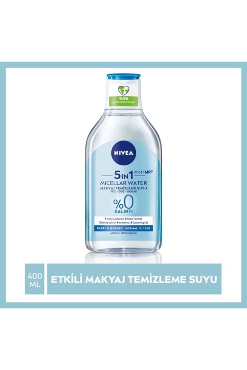 Nivea Micellar Makyaj Temizleme Suyu Canlandırıcı, Normal Ciltler 400ml,Yüz Temizleyici