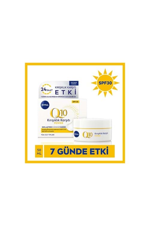 Nivea Q10 Power Gündüz Yüz Bakım Kremi 50ml, SPF30 Güneş Koruması