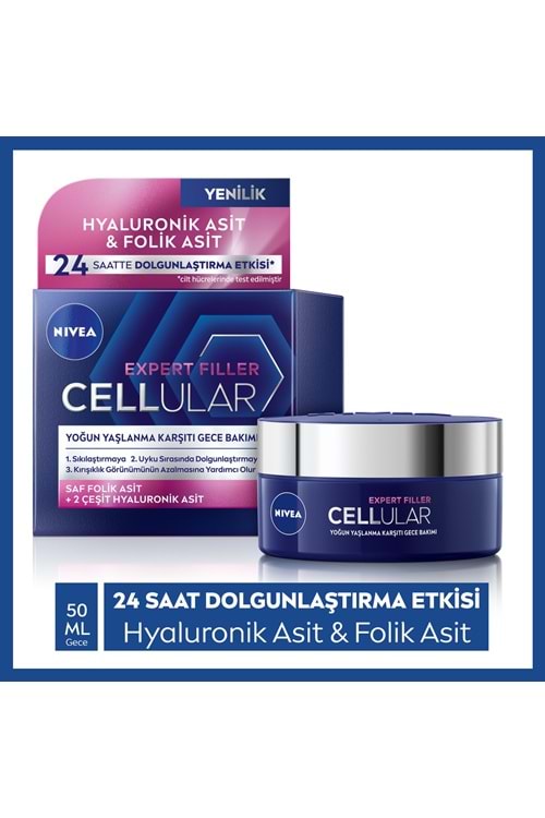 Nivea Cellular Expert Filler Yoğun Gece Yüz Bakım Kremi 50ml