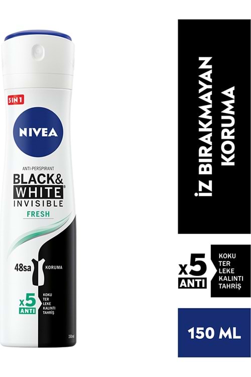 Nivea Kadın Sprey Deodorant Black&White Invisible Fresh 150 ml