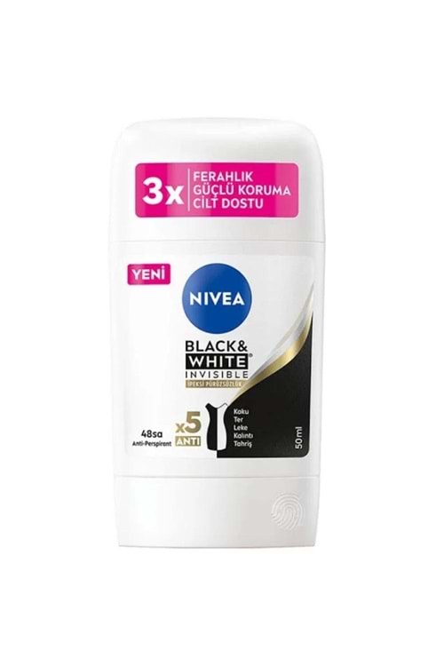 Nivea Kadın Stick Deodorant Black&White Invisible İpeksi Pürüzsüzlük 50ml