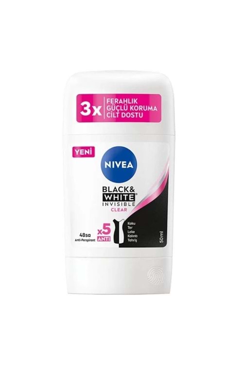 Nivea Kadın Stick Deodorant Black&White Invisible Clear 50ml