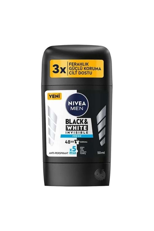 Nivea Men Erkek Stick Deodorant Black&White Invisible Fresh 50ml