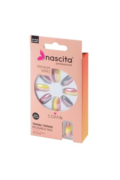 Nascita 24'lü Coffin Renkli Takma Tırnak - 184