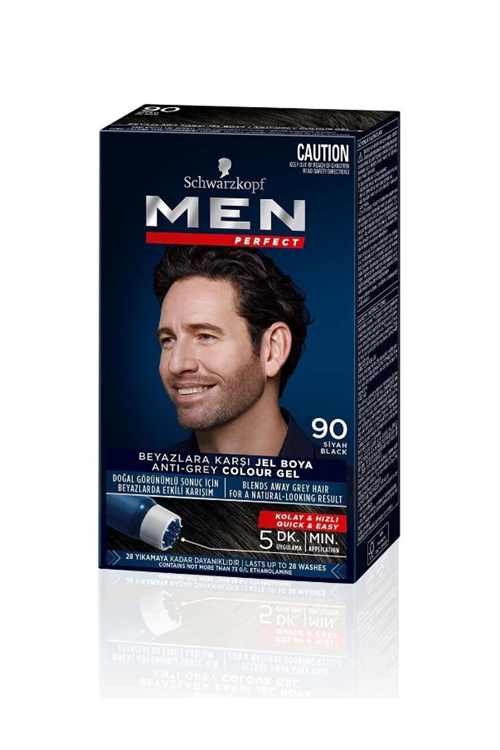 Men Perfect Beyaz Renk Kırıcı Saç Boyası 90 Siyah