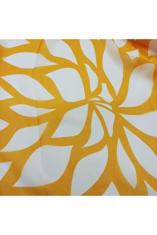 Artvin Zambağı Şifon Fular Hardal 35X165 Cm