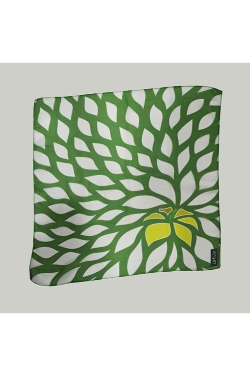 Artvin Zambağı Şifon Eşarp Yeşil 50X50 Cm