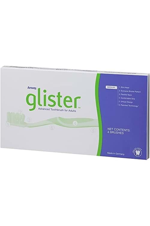 Amway Glister Advanced Toothbrush (4 Brushes) Diş Fırçası Medium 4 lü Paket