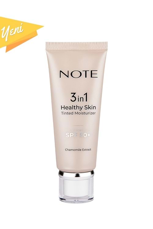 Note 3 in 1 Healthy Skin Tinted Moisturizer Renk Ton Eşitleyici 50 SPF+ Aydınlatıcı Krem