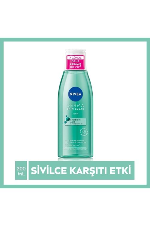 Nivea Derma Skin Clear Sivilce Karşıtı Niasinamid Ve Salisilik Asit (BHA) Tonik 200ml