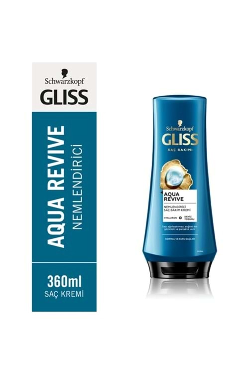 Gliss Aqua Revive Nemlendirici Saç Bakım Kremi - Hyaluron ve Deniz Yosunu Özü ile 360 ml