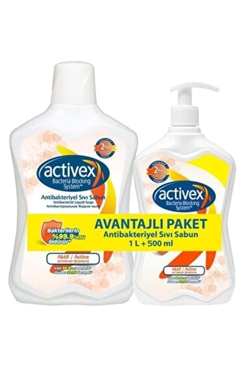 Activex Sıvı Sabun Aktif Koruma Avantajlı Paket 1 Lt + 500 ml.
