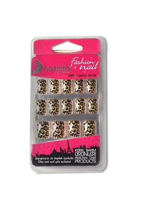 Nascita 24'lü Leopar Desenli Takma Tırnak -0101