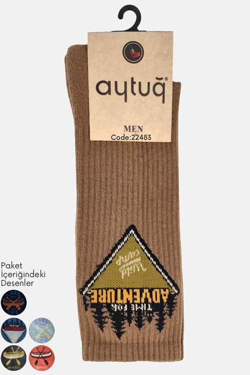 Aytuğ Erkek Soket Çorap Pamuk 1 Adet - Asorti Renk