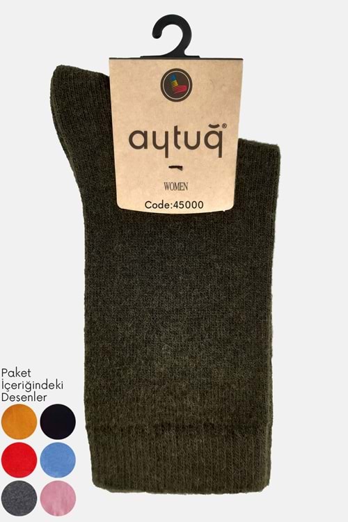 Aytuğ Kadın Soket Çorap Lambswool Düz 1 Adet - Asorti Renk