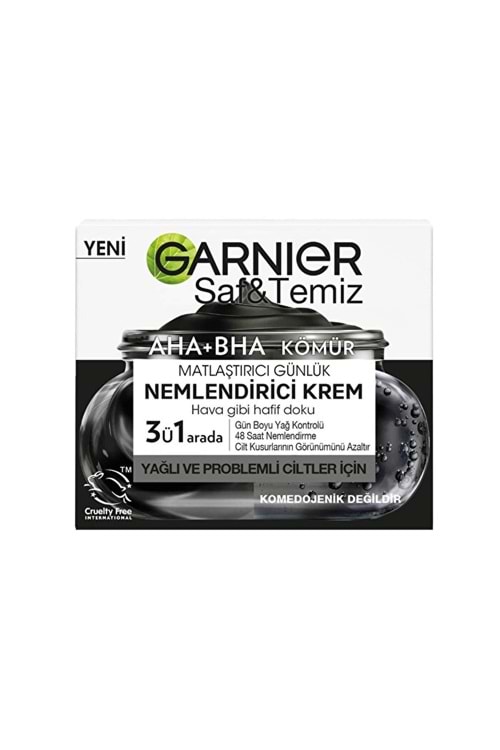 Garnier Saf ve Temiz Kömür Matlaştırıcı Günlük Nemlendirici Krem 50 ml
