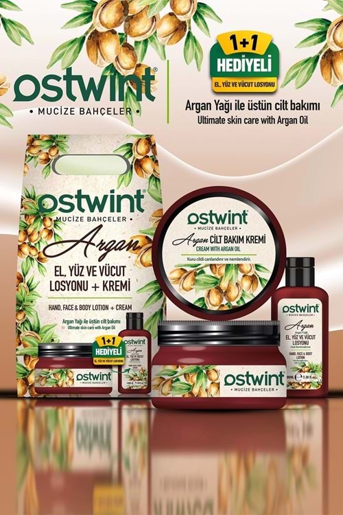 Ostwint Argan Cilt Bakım Kremi ve El Yüz Vücut Losoyonu Set