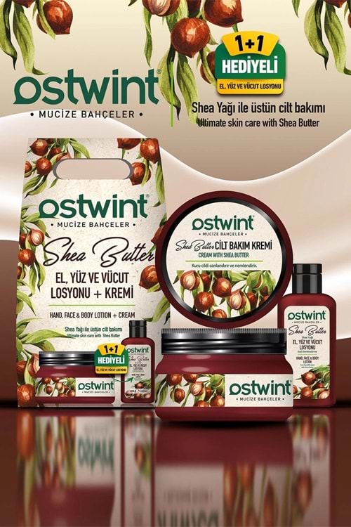 Ostwint Shea Butter Cilt Bakım Kremi ve El Yüz Vücut Losoyonu Set