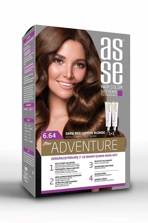 Asse 6.64 Koyu Kumral Kızıl 50+50ml Set Boya