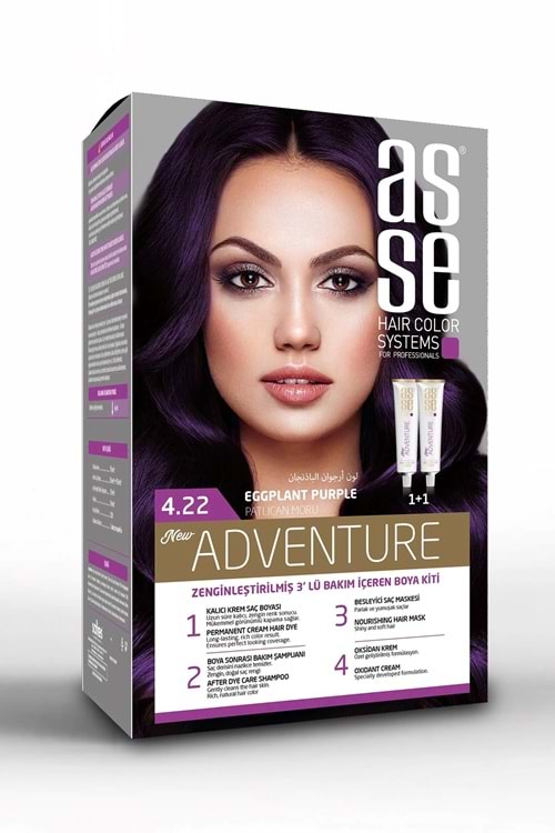 Asse 4.22 Patlıcan Moru 50+50 Set Boya