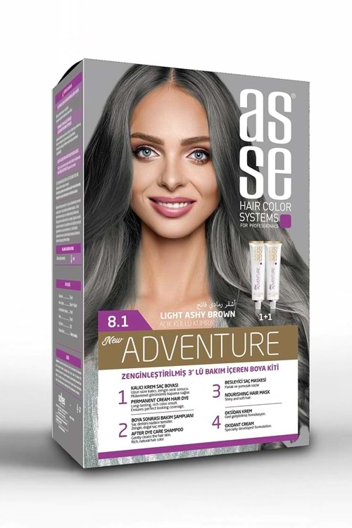 Asse 8.1 Açık Küllü Kumral 50+50ml Set Boya