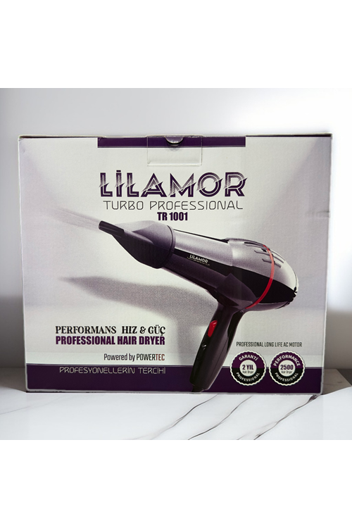 Lilamor Turbo Profesyonel Fön Makinesi Siyah TR-1001 - Powered by POWERTECH