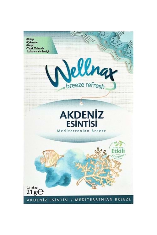 Wellnax Breeze Refresh Dolap Ve Çekmece Kokusu Akdeniz Esintisi 21 gr.