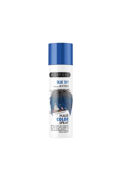 Morfose Renkli Saç Spreyi Blue Sky Mavi 150 ml.