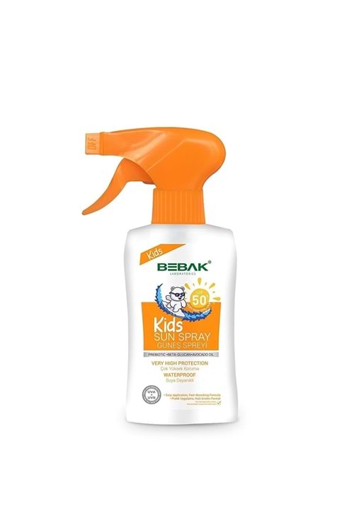 Bebak Spf 50+ Uva / Uvb Işınlarına Karşı Yüksek Koruma Etkili Çocuk Güneş Spreyi 175 Ml