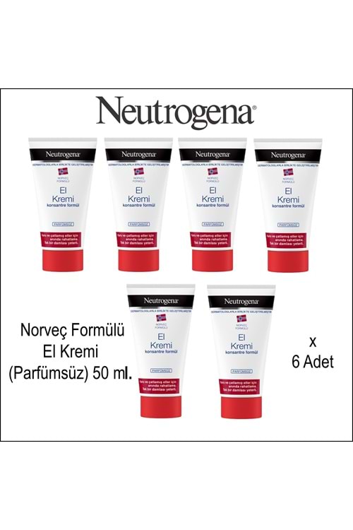 Neutrogena Norveç Formülü El Kremi (Parfümsüz) 50 ml. x 6 Adet