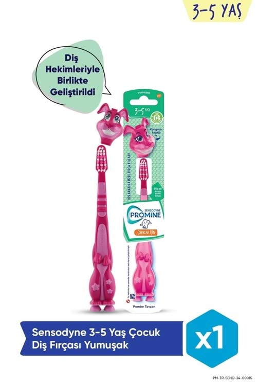 Sensodyne Promine 3-5 Yaş Çocuklar İçin Sevimli Tavşan Karakterli Diş Fırçası Yumuşak