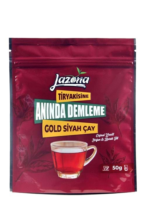 Lazona Anında Demleme Çay Tiryakisine Klasik Gold Siyah Çay 50 Gr. 25'li Tek Dem Paketi
