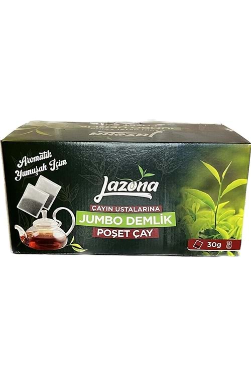 Lazona Jumbo Demlik Poşet Siyah Çay 30 gr. 50'li