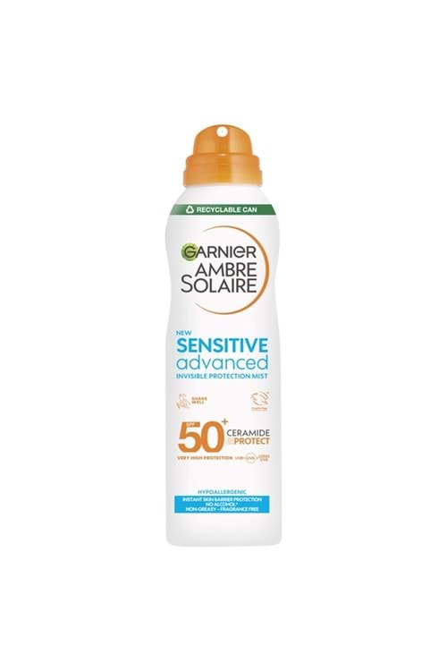 Garnier Ambre Solaire Sensitive Advanced 150 ml. Mist Spf50 Yetişkin Atomizer Sprey
