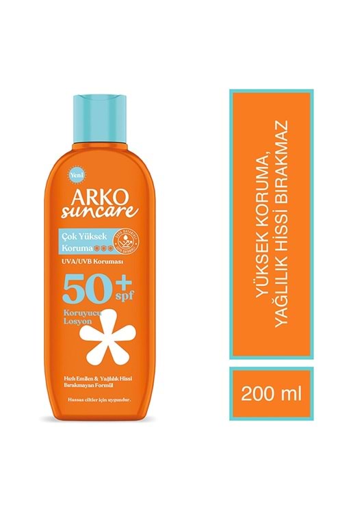 Arko Suncare Spf50 Çok Yüksek Korumalı Vücut Güneş Losyonu 200 ml