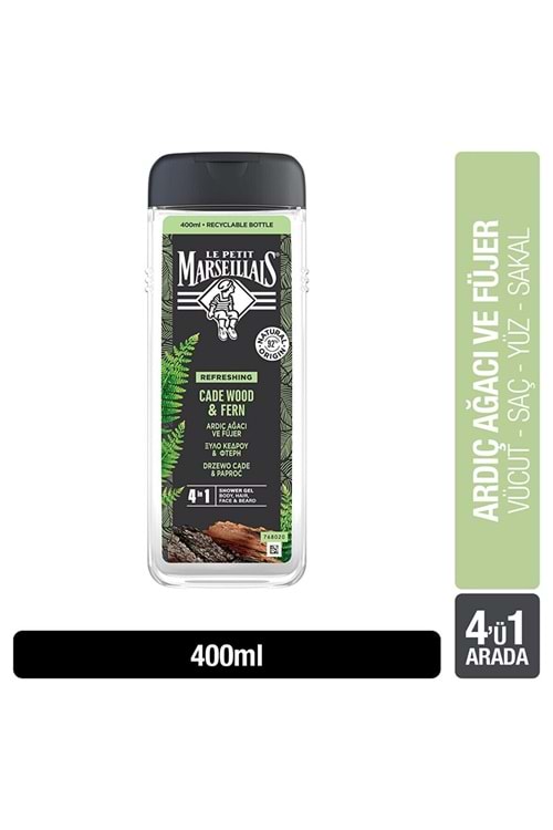 Le Petit Marseillais Men Ardıç Ağacı ve Füjer Duş Jeli 400 Ml