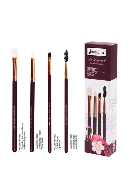 Nascita Bordo Günlük Makyaj Fırça Seti (4lü) - 94