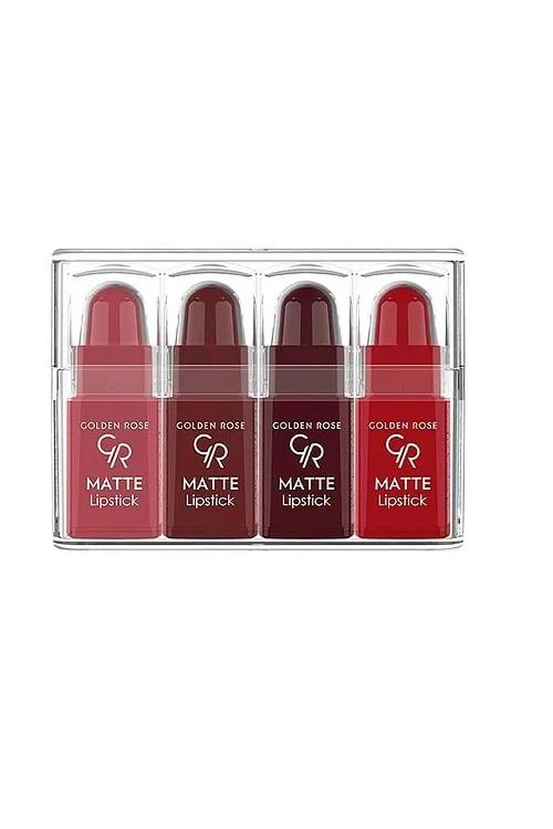 Golden Rose Matte Lipstick 4 Pcs Set Mix -2 Dark Collection Mat Ruj
