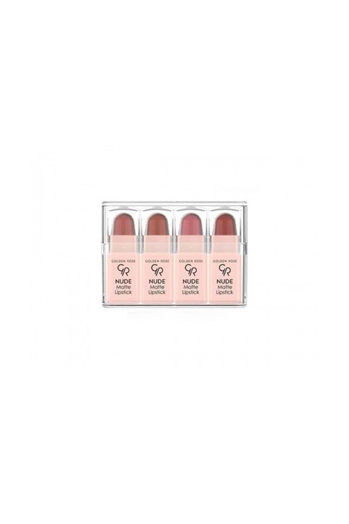 Golden Rose Nude Matte Lipstick 4 Pcs Set Mix - Nude Collection Mat Ruj