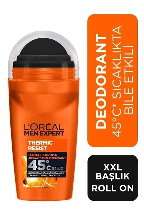 Loreal Paris Men Expert Thermic Resist Anti Perspirant Yüksek Sıcaklıkta Etkili Erkek Roll On Deodorant 50ml
