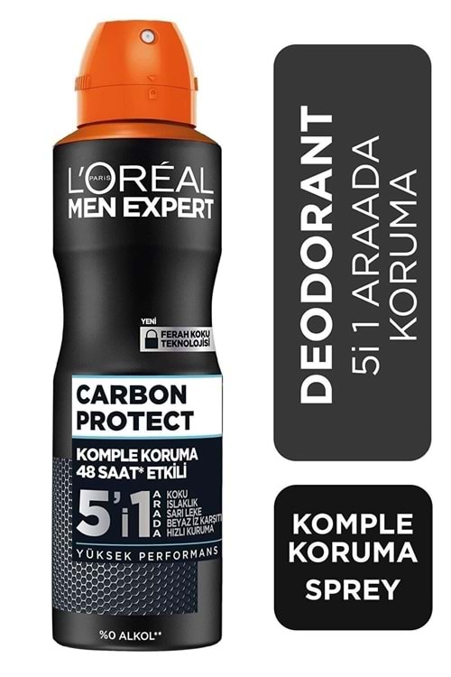 Loreal Paris Carbon Protect Anti Perspirant 5'i 1 Arada Erkek Sprey Deodorant 150ml