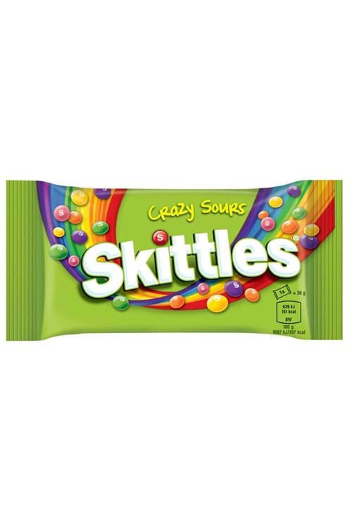 Skittles Sours Ekşi Meyve Aromalı Draje Şekerleme 38 gr.
