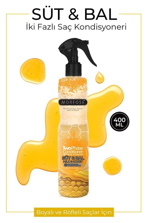 Morfose Boyalı ve Röfleli Saçlar İçin Çift Fazlı Süt & Bal Fön Suyu 400 ml