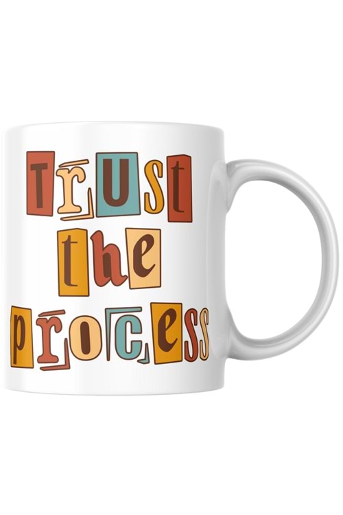 Win Ovro Premium Ultra Beyaz Porselen Kupa Bardak Çift Yönlü Baskılı - Trust The Process