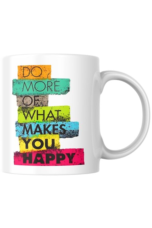 Win Ovro Premium Beyaz Porselen Hediye Kupa Bardak Çift Yön Baskı - Do More Of What Makes you