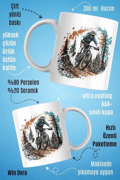 Win Ovro Premium Beyaz Porselen Hediye Kupa Bardak Çift Yön Baskı - Yolun Bittiği Yerde