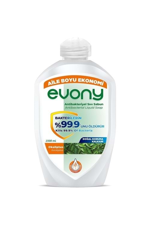 Evony Antibakteriyel Sıvı Sabun Okaliptüs 1500 ml.