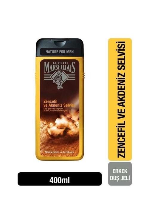 Le Petit Marseillais Zencefil ve Akdeniz Selvisi Duş Jeli 400 ml For Men
